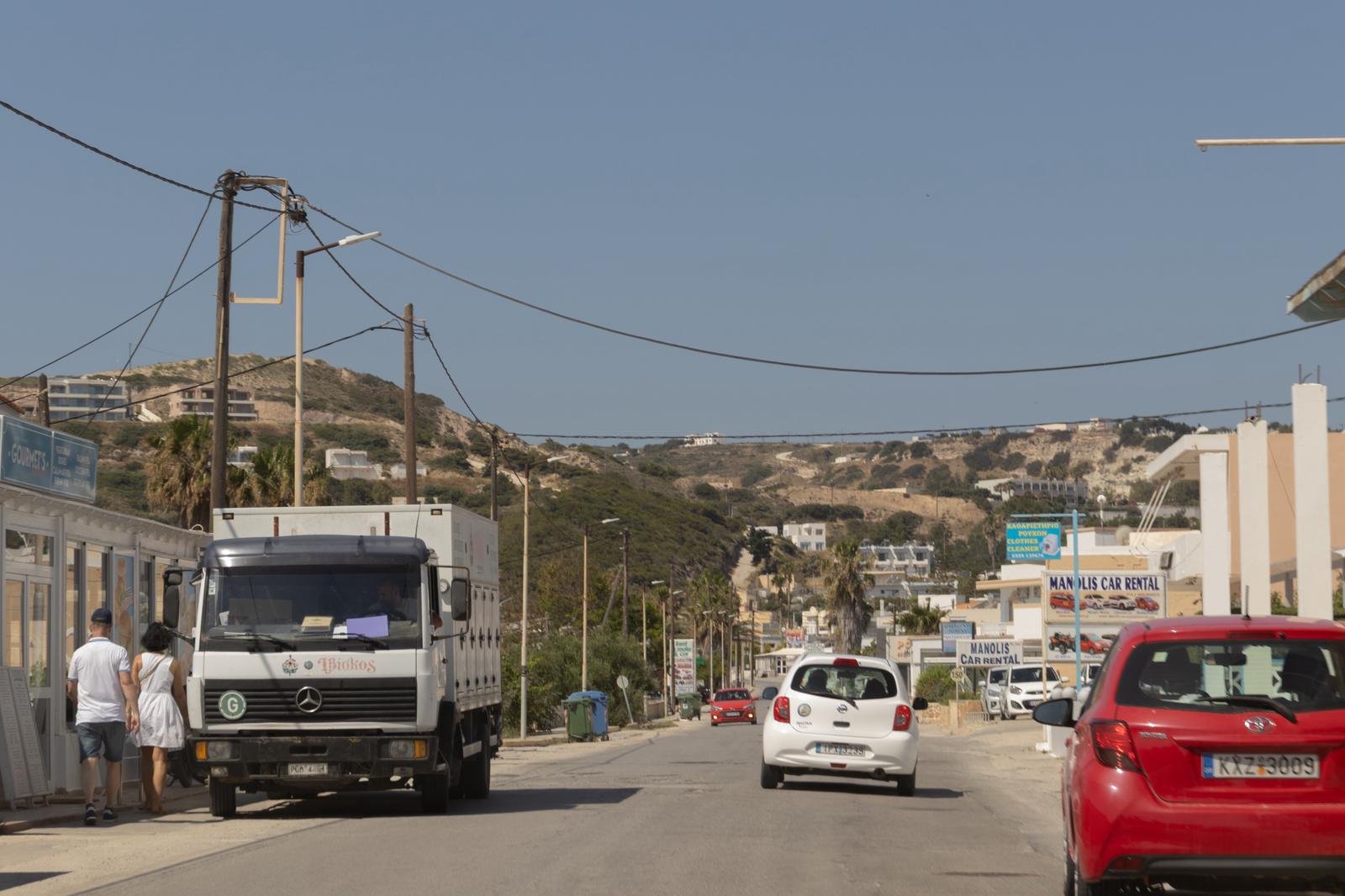 Strada panoramica di Kos durante un viaggio in auto