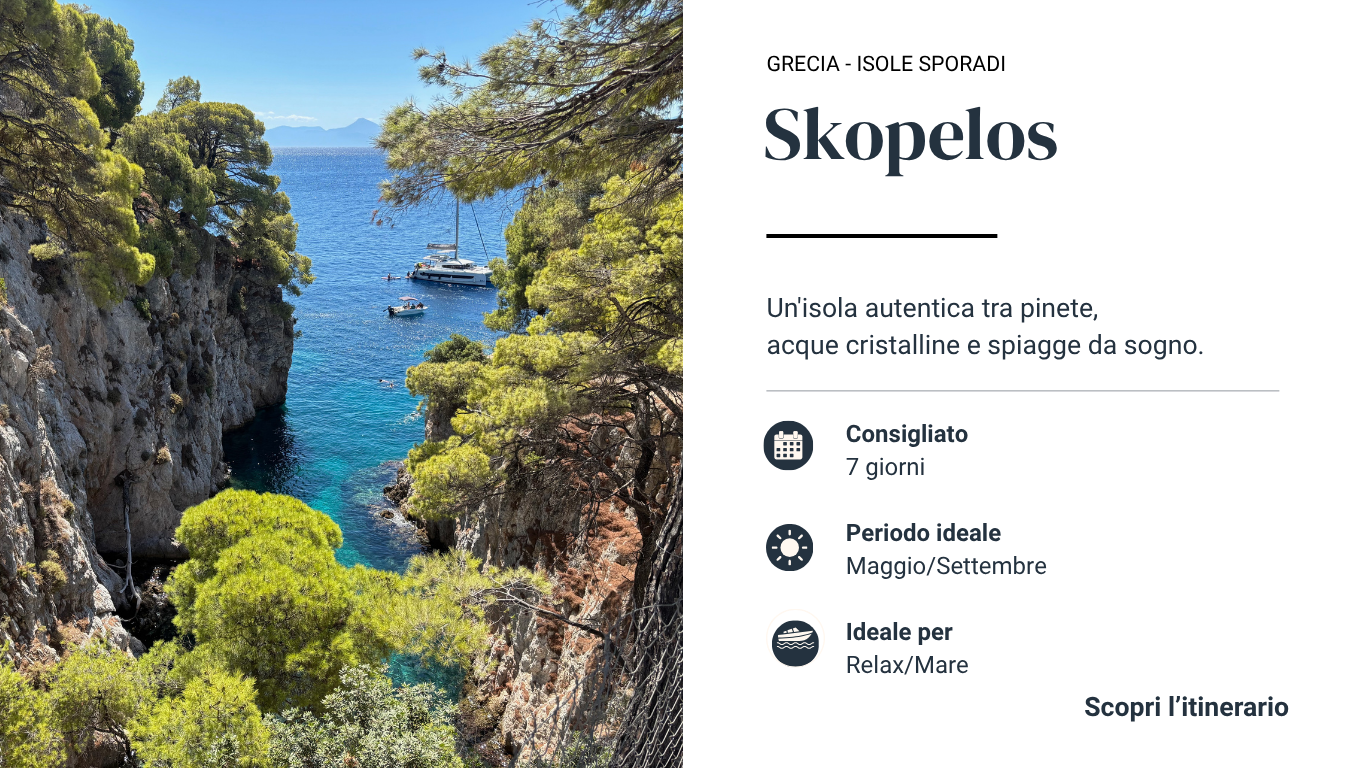 Itinerario di viaggio a Skopelos tra spiagge, pinete e mare cristallino