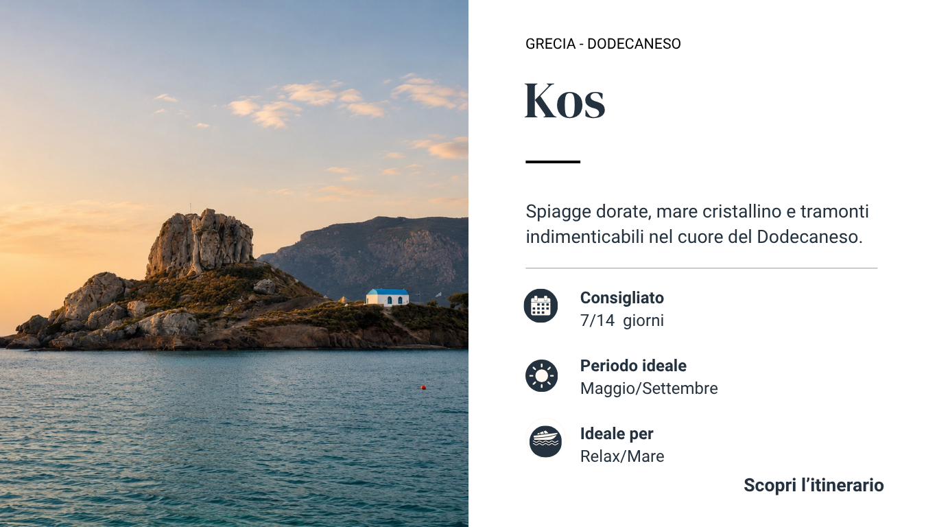 Itinerario di viaggio a Kos tra spiagge, mare cristallino e borghi della Grecia